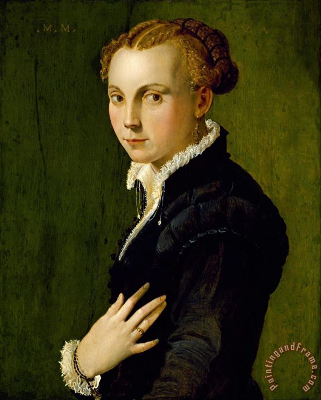 Portrait of a Woman painting - Artist, maker unknown, Italian? Portrait of a Woman Art Print