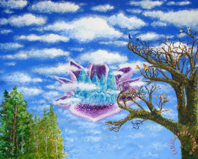 Ashleigh Dyan Moore Crystal Hermitage Castle in the Clouds Art Painting