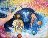 Jesus Art - Cloud Colored Christ Come
