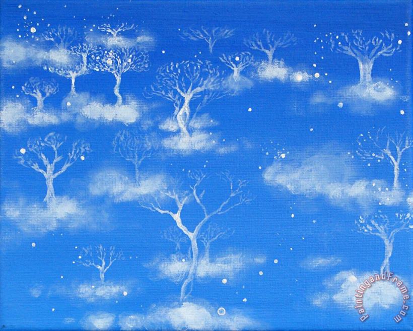 Trees in the Clouds painting - Ashleigh Dyan Moore Trees in the Clouds Art Print