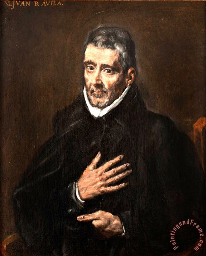 Attributed to El Greco Portrait of Juan De Avila Art Print