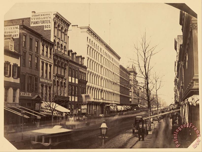 Attributed to Silas A. Holmes Broadway Looking North From Between Grand And Broome Streets Art Print