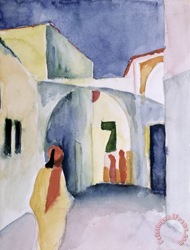 A Glance Down an Alley painting - August Macke A Glance Down an Alley Art Print