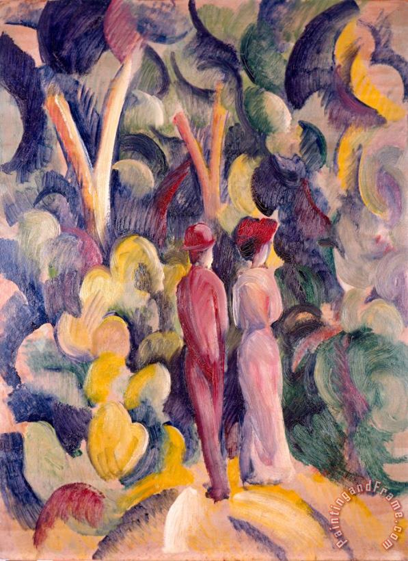 August Macke Couple on The Forest Track Art Painting