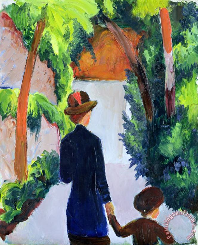 Mother and Child in the Park painting - August Macke Mother and Child in the Park Art Print