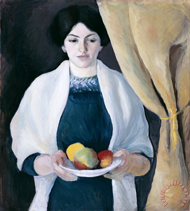 Portrait with Apples painting - August Macke Portrait with Apples Art Print