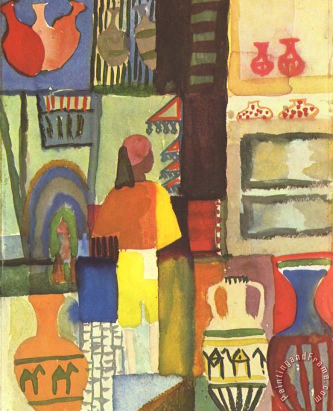 August Macke Tunisian Market Art Painting