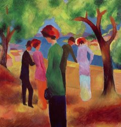 August Macke Woman in a Green Jacket