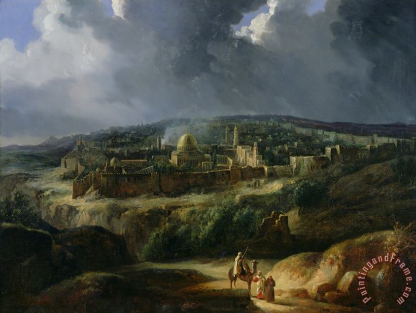 View of Jerusalem from the Valley of Jehoshaphat painting - Auguste Forbin View of Jerusalem from the Valley of Jehoshaphat Art Print
