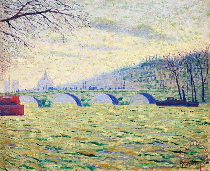 Le Pont Royal, 1903 painting - Auguste Herbin Le Pont Royal, 1903 Art Print