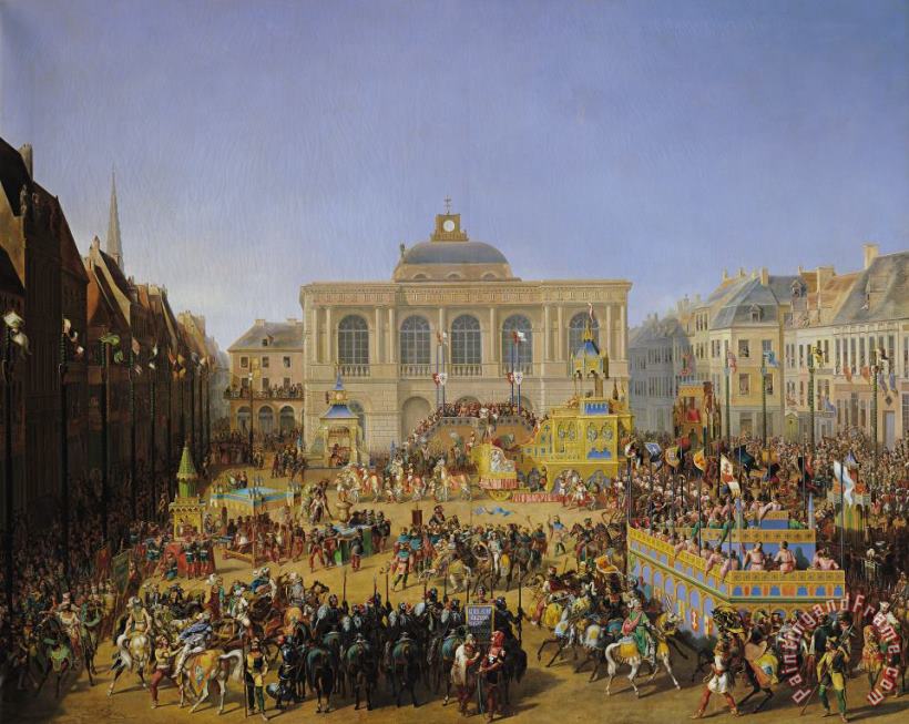 The Kermesse at Saint-Omer in 1846 painting - Auguste Jacques Regnier The Kermesse at Saint-Omer in 1846 Art Print
