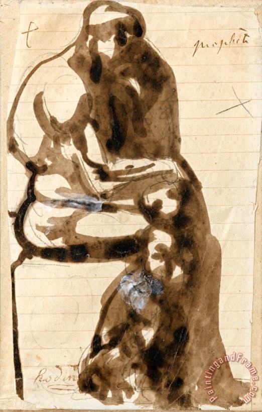 Prophete, Etude Pour Le Penseur painting - Auguste Rodin Prophete, Etude Pour Le Penseur Art Print