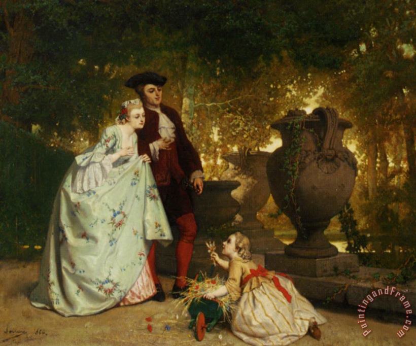 Auguste Serrure The Little Flower Seller Art Painting