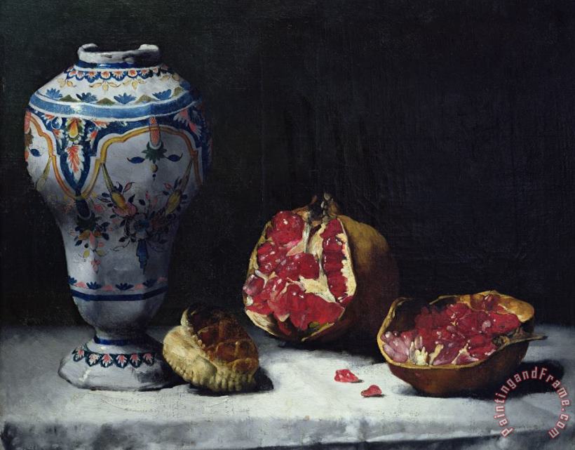 Still Life with a Pomegranate painting - Auguste Theodule Ribot Still Life with a Pomegranate Art Print