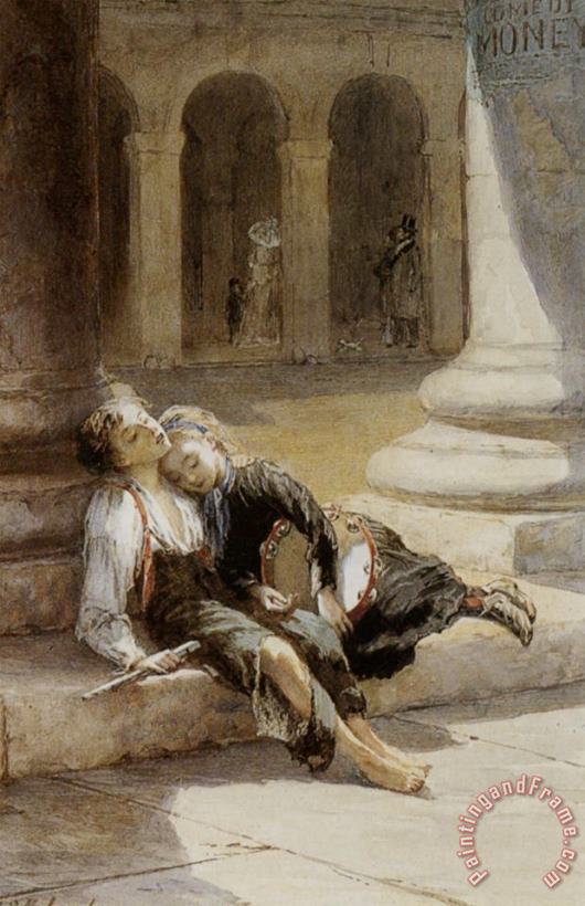 Augustus Edwin Mulready Tired Minstrels Art Painting