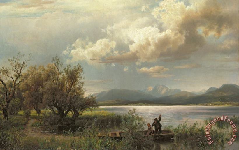 Bayern Landscape painting - Augustus Wilhelm Leu Bayern Landscape Art Print
