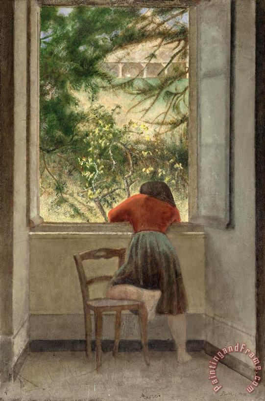 Girl at a Window painting - Balthasar Klossowski De Rola Balthus Girl at a Window Art Print
