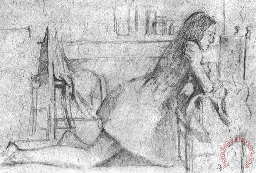 Girl Kneeling Her Arms on a Chair painting - Balthasar Klossowski De Rola Balthus Girl Kneeling Her Arms on a Chair Art Print