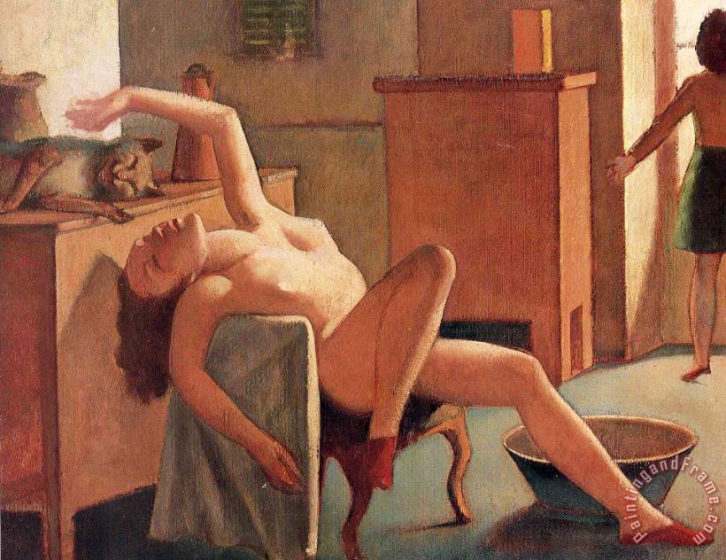 Nude with Cat 1949 painting - Balthasar Klossowski De Rola Balthus Nude with Cat 1949 Art Print