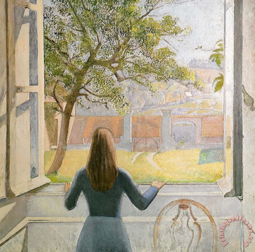 Young Girl at The Window 1957 painting - Balthasar Klossowski De Rola Balthus Young Girl at The Window 1957 Art Print
