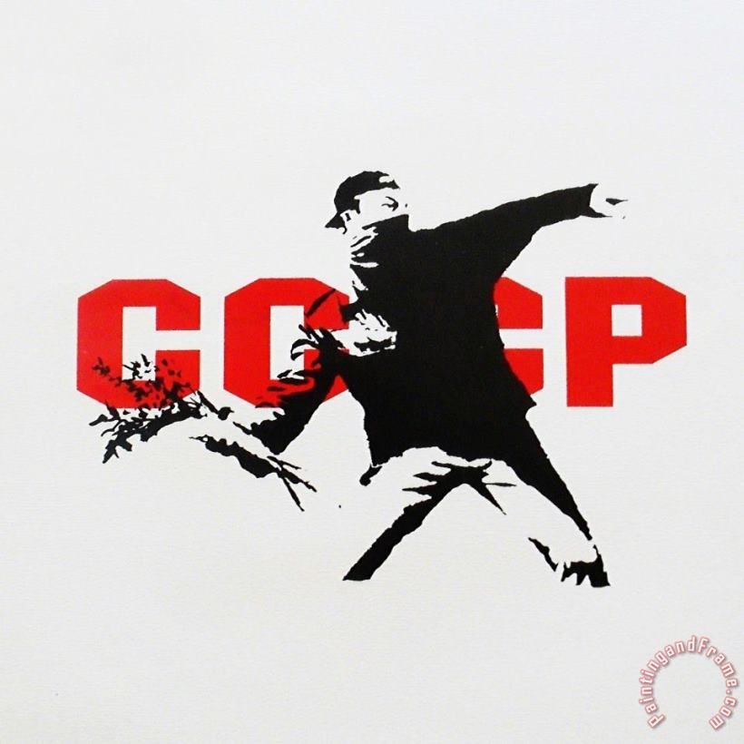 Banksy Cccp Love Is in The Air, 2003 Art Painting
