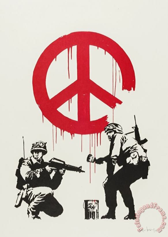 Cnd Soldiers, 2005 painting - Banksy Cnd Soldiers, 2005 Art Print