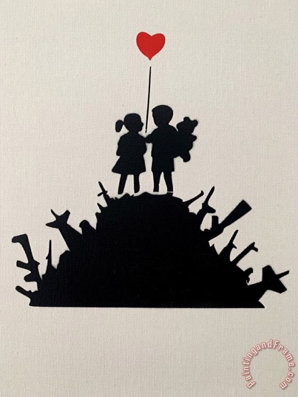 Banksy Dismaland Kids with Weapons with Coa, 2015 Art Painting