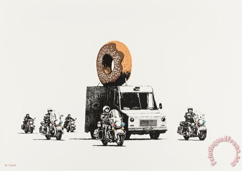 Banksy Donuts (chocolate), 2009 Art Print