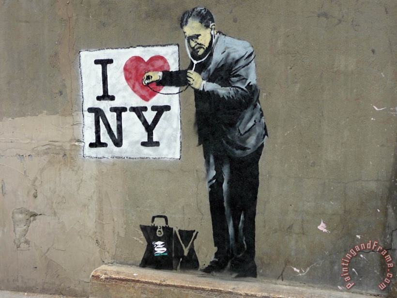 I Love New York painting - Banksy I Love New York Art Print