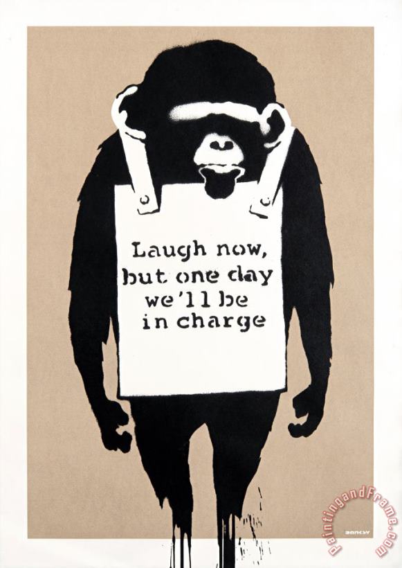 Banksy Laugh Now, 2004 Art Print