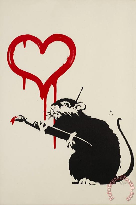 Love Rat, 2004 painting - Banksy Love Rat, 2004 Art Print