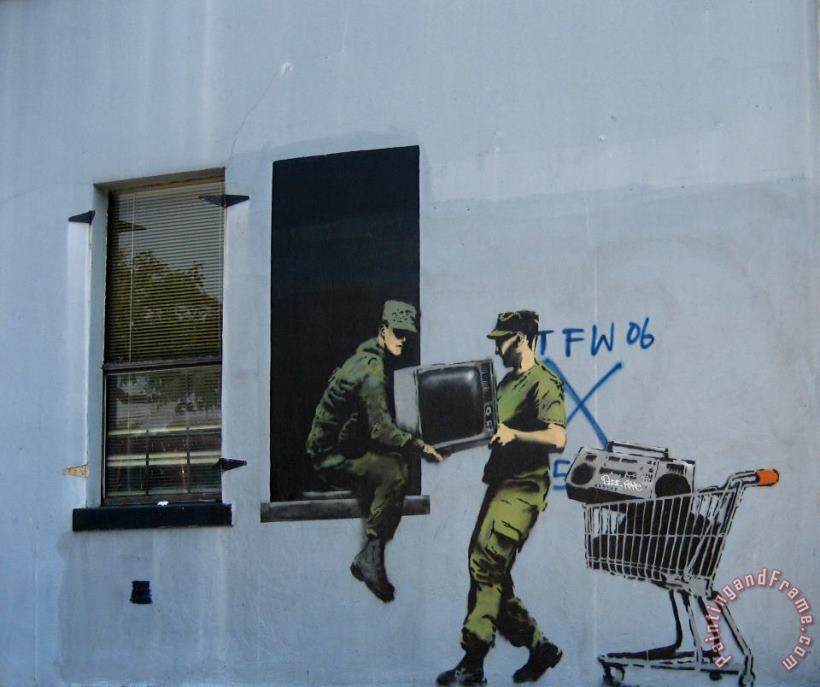 Banksy Soldier Heist, Looters Work in New Orleans Art Painting