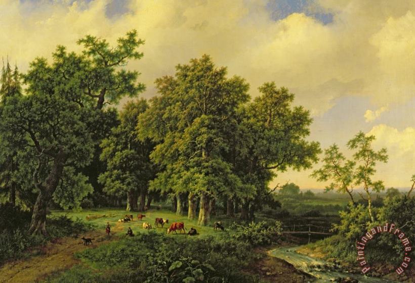 Landscape painting - Barend Cornelis Koekkoek Landscape Art Print