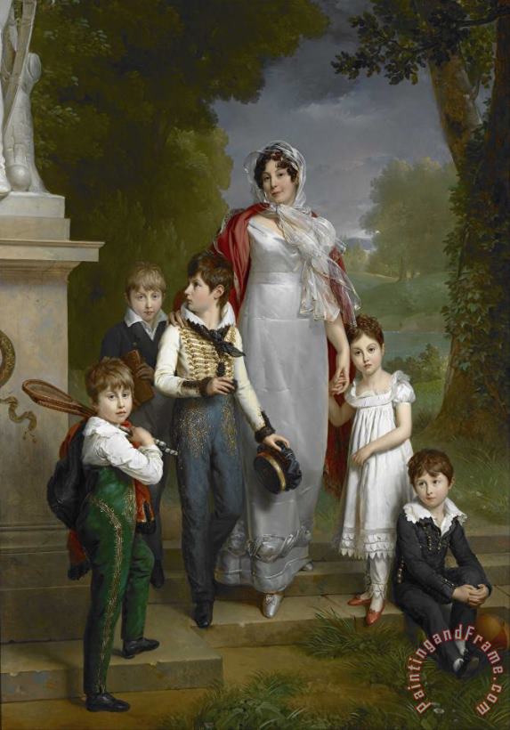 Baron Francois Gerard Portrait of Louise Antoinette Scholastique Gueheneuc, Madame La Marechale Lannes, Duchesse De Montebello, with Her Children Art Print