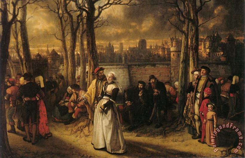 Baron Jan August Hendrik Leys Walk Out by The Walls Art Painting