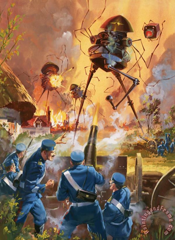 War of the Worlds painting - Barrie Linklater War of the Worlds Art Print