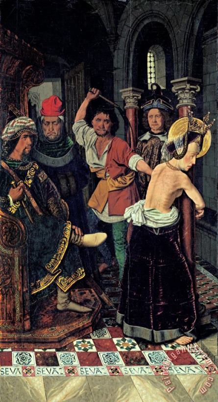 The Flagellation of St Engracia painting - Bartolome Bermejo The Flagellation of St Engracia Art Print