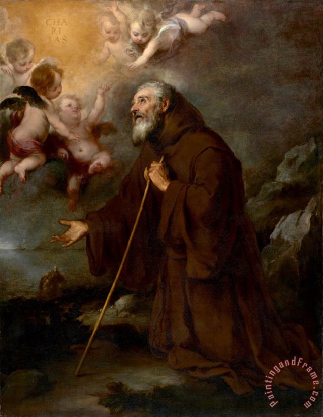 The Vision of Saint Francis of Paola painting - Bartolome Esteban Murillo The Vision of Saint Francis of Paola Art Print
