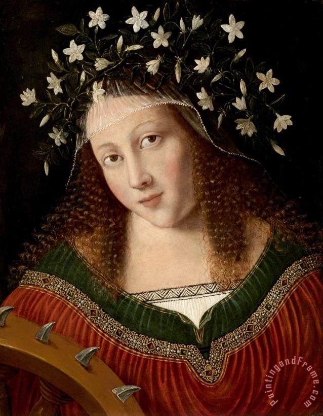 Bartolomeo Veneto St Catherine Crowned Art Painting