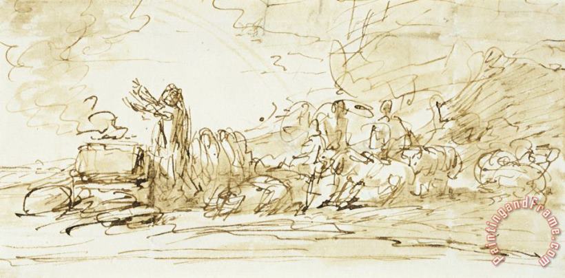 Benjamin West Noah Sacrificing Art Print