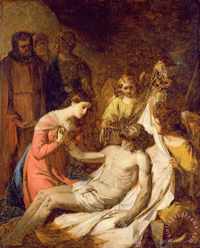 Study of the Lamentation on the Dead Christ painting - Benjamin West Study of the Lamentation on the Dead Christ Art Print