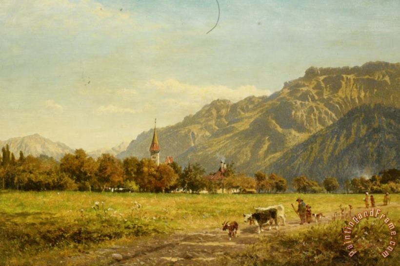 Benjamin Williams Leader A Fine Autumn Day at Interlaken Art Painting