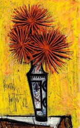 Bernard Buffet Bouquet De Dahlias Dans Un Vase, 1962