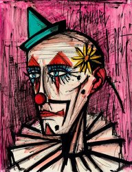 Bernard Buffet Clown a La Marguerite, 1978