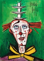 Bernard Buffet Clown Aux Tasses a Cafe, 1996