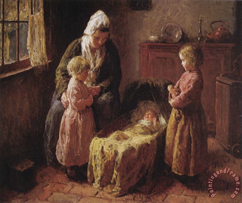 Admiring The Baby painting - Bernard Jean Corneille Pothast Admiring The Baby Art Print