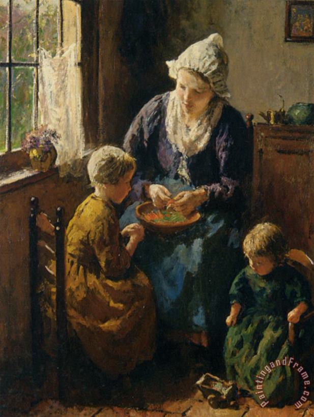 Bernard Jean Corneille Pothast Mothers Little Helpers Art Painting