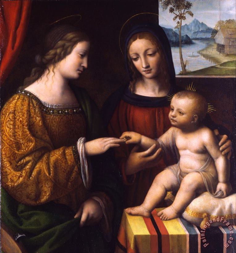 The Mystical Marriage of Saint Catherine painting - Bernardino Luini The Mystical Marriage of Saint Catherine Art Print