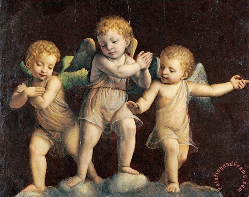 Three Cherubs painting - Bernardino Luini Three Cherubs Art Print