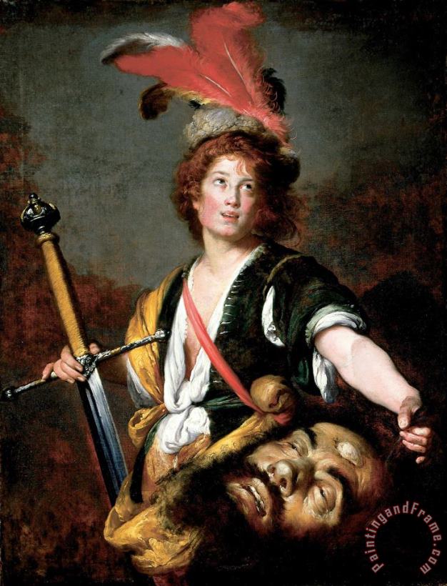 David with The Head of Goliath painting - Bernardo Strozzi David with The Head of Goliath Art Print